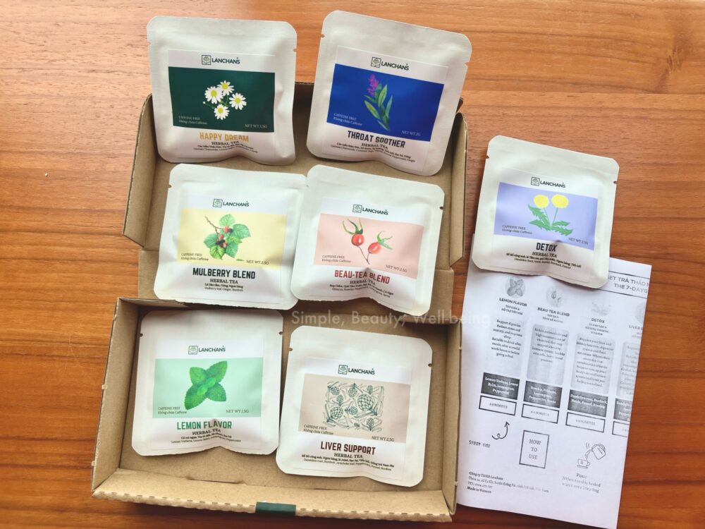 お気に入りのベトナム産オーガニックハーブティーLANCHANS（ランチャンズ）の7種のティーバッグセット